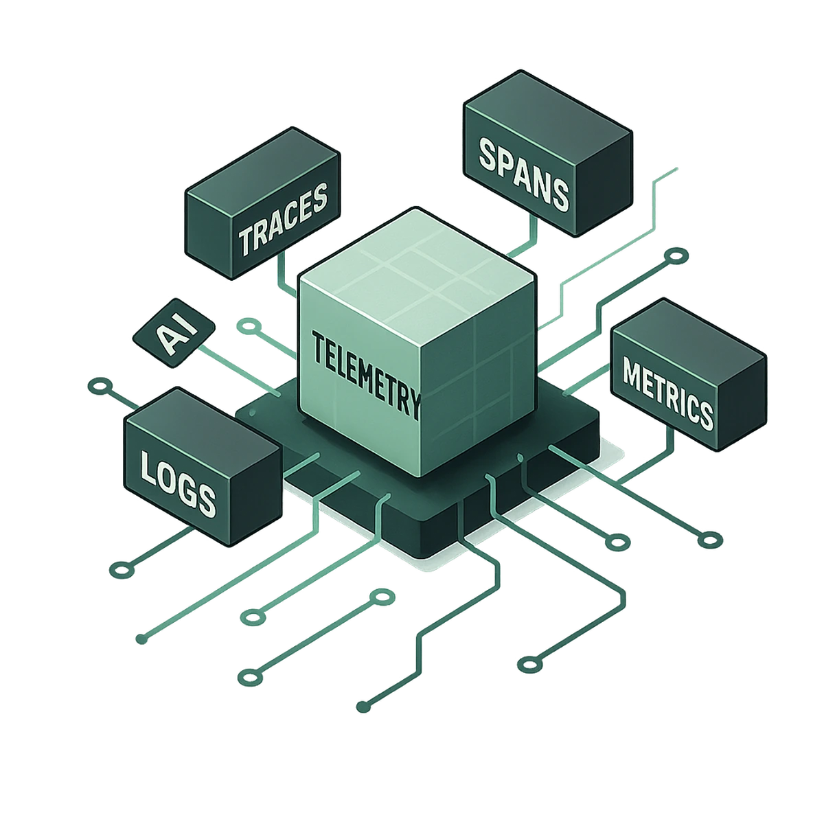 OpenTelemetry observability — hero ilustrace