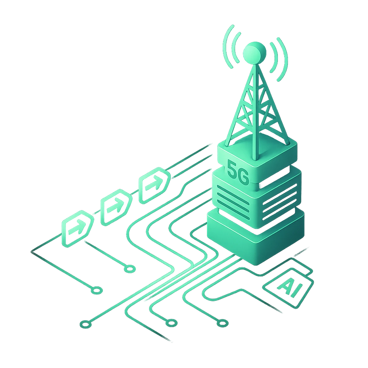 Telco & média — hero ilustrace